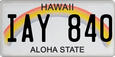 HI license plate IAY840