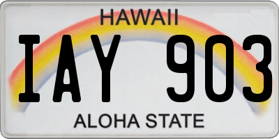 HI license plate IAY903