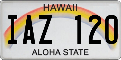HI license plate IAZ120