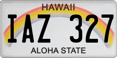 HI license plate IAZ327