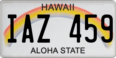 HI license plate IAZ459