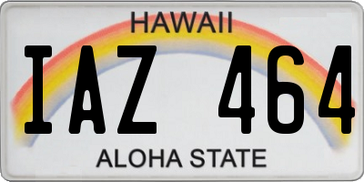 HI license plate IAZ464