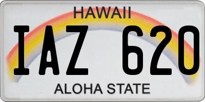 HI license plate IAZ620