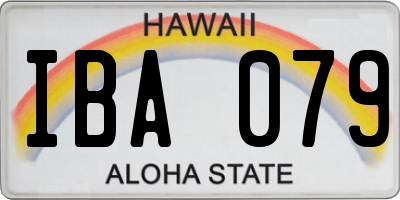 HI license plate IBA079