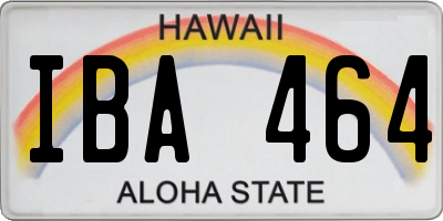 HI license plate IBA464