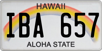 HI license plate IBA657