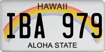 HI license plate IBA979