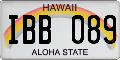 HI license plate IBB089