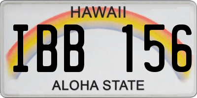 HI license plate IBB156