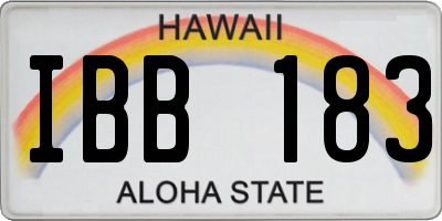 HI license plate IBB183