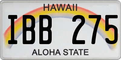 HI license plate IBB275