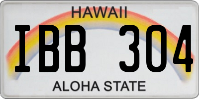 HI license plate IBB304