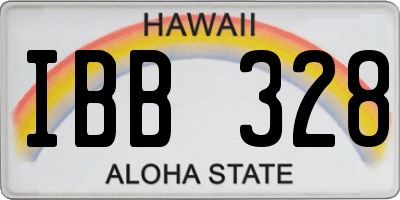 HI license plate IBB328