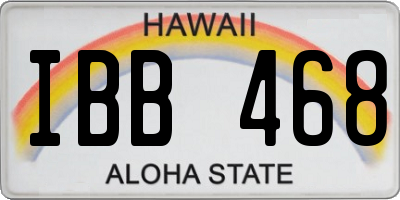 HI license plate IBB468