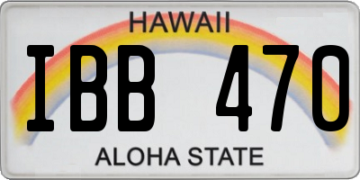 HI license plate IBB470