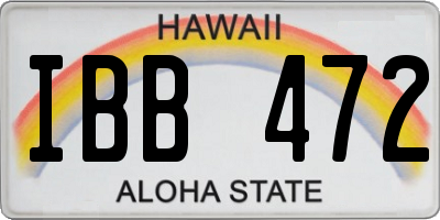 HI license plate IBB472