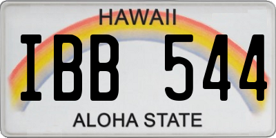 HI license plate IBB544