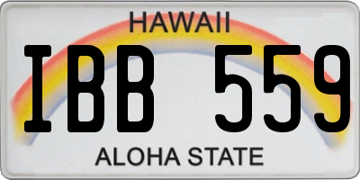 HI license plate IBB559