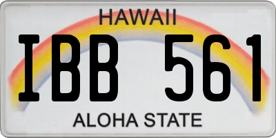 HI license plate IBB561