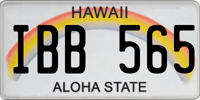 HI license plate IBB565