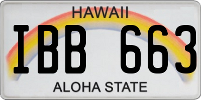 HI license plate IBB663
