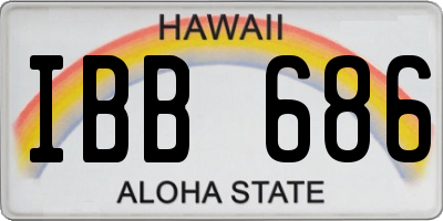 HI license plate IBB686