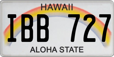 HI license plate IBB727