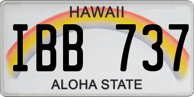 HI license plate IBB737