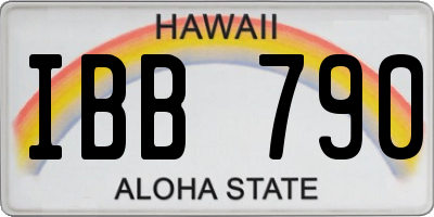 HI license plate IBB790