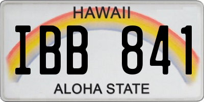 HI license plate IBB841