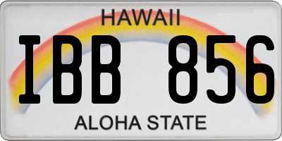HI license plate IBB856