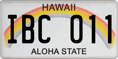 HI license plate IBC011