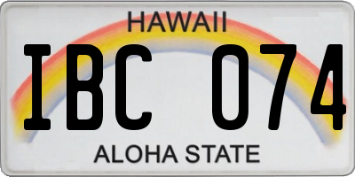 HI license plate IBC074