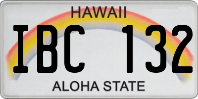 HI license plate IBC132