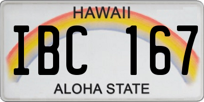HI license plate IBC167