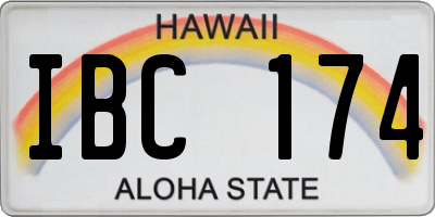 HI license plate IBC174