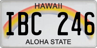 HI license plate IBC246