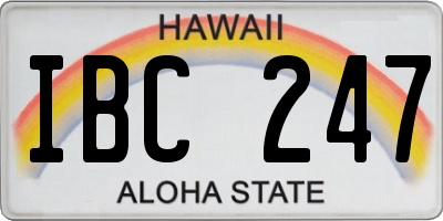 HI license plate IBC247