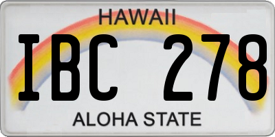 HI license plate IBC278