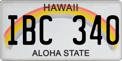 HI license plate IBC340
