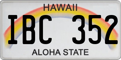 HI license plate IBC352