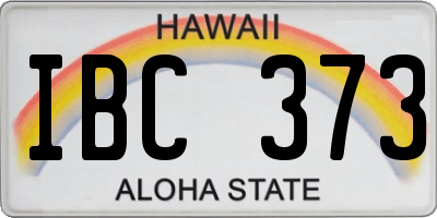 HI license plate IBC373
