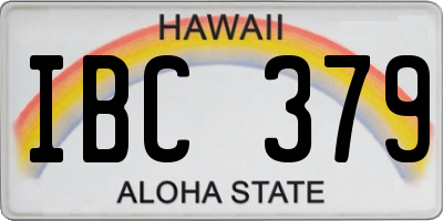 HI license plate IBC379