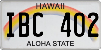 HI license plate IBC402