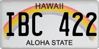 HI license plate IBC422