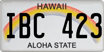 HI license plate IBC423