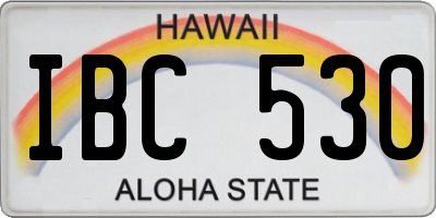 HI license plate IBC530