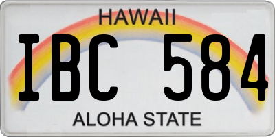 HI license plate IBC584
