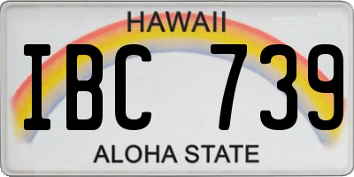 HI license plate IBC739