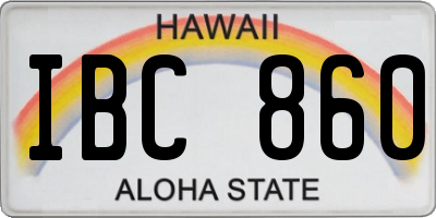 HI license plate IBC860